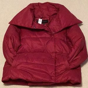 Banana Republic Sz Small Burgundy Funnel Neck Puffer Jacket *New With Tags*